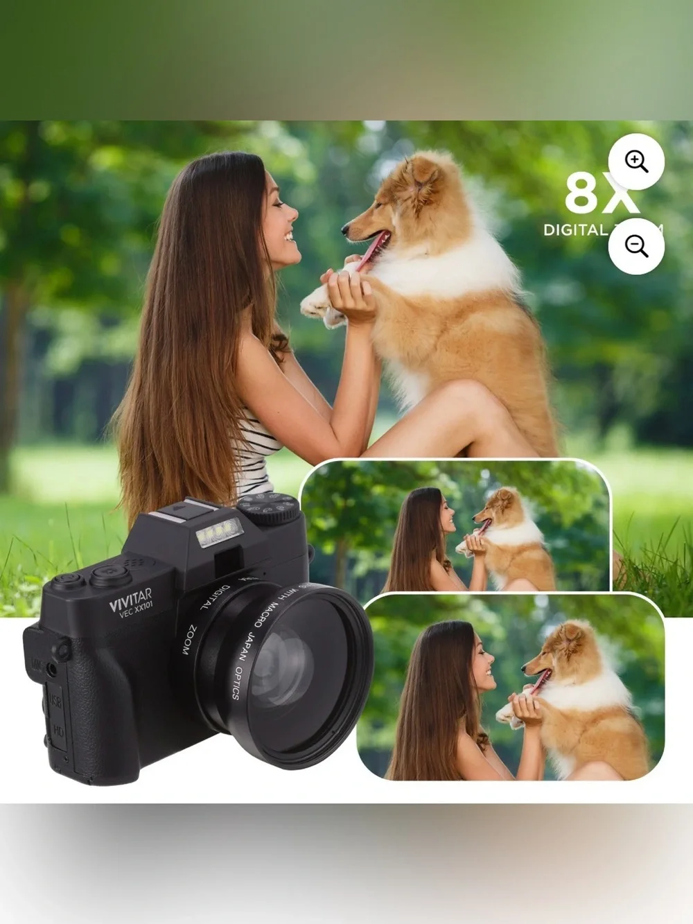 4K Digital Camera, 8x Digital Zoom, 3